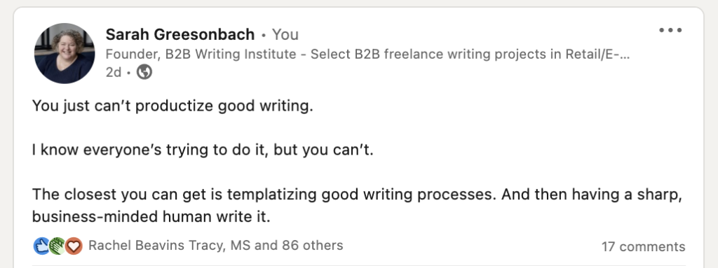 B2B writing template - B2B Writing Institute